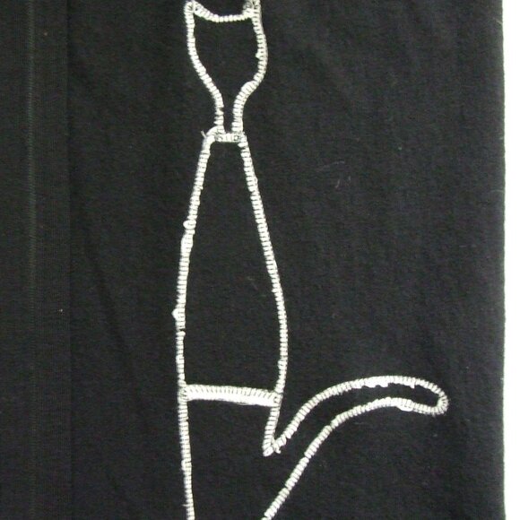 Penningtons sweater vest cute kitty cat black plus size wool maxi cardigan 1X - Picture 14 of 16